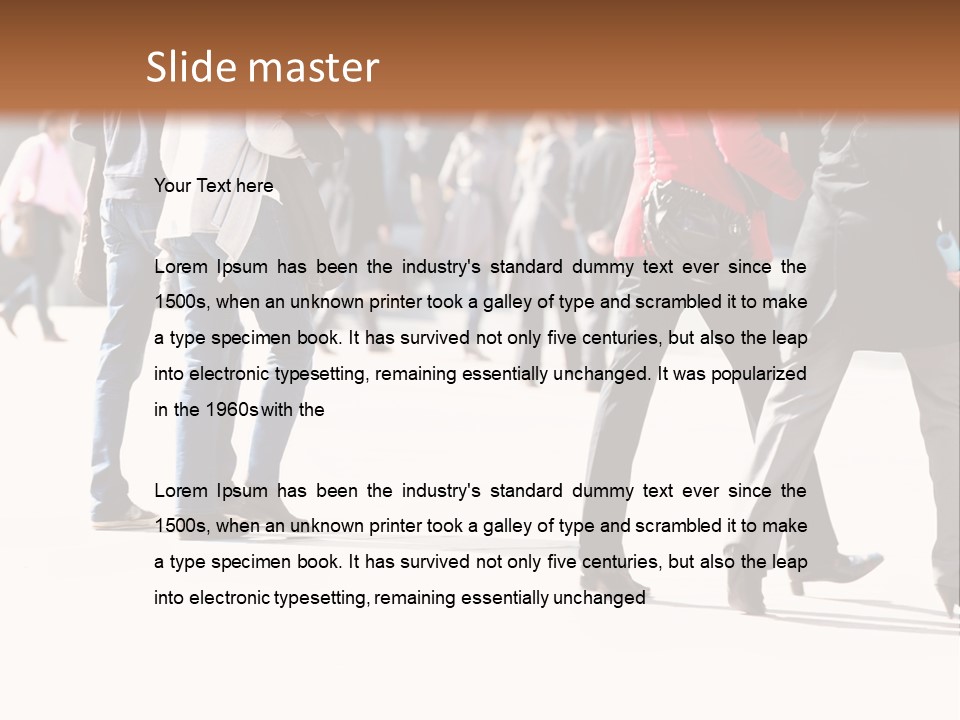 A Group Of People Walking Across A Street PowerPoint Template