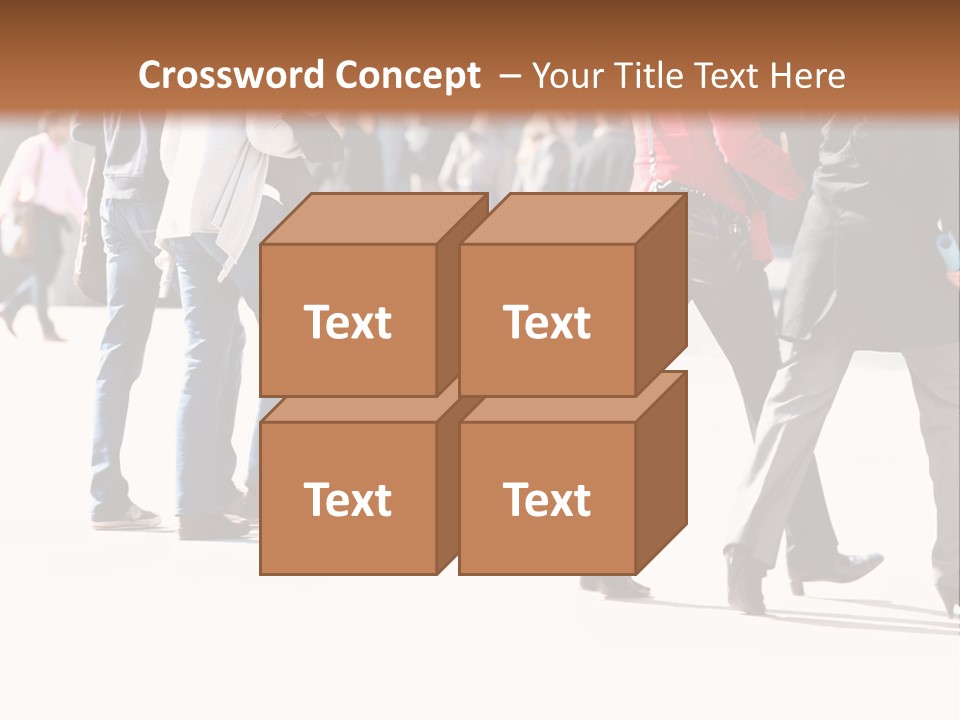 A Group Of People Walking Across A Street PowerPoint Template