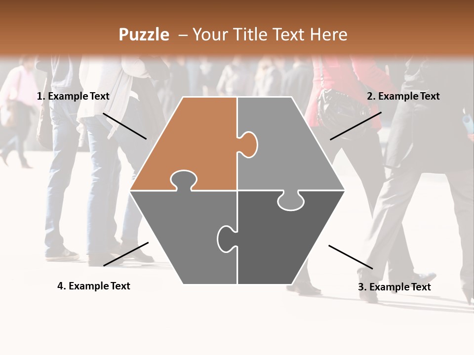 A Group Of People Walking Across A Street PowerPoint Template