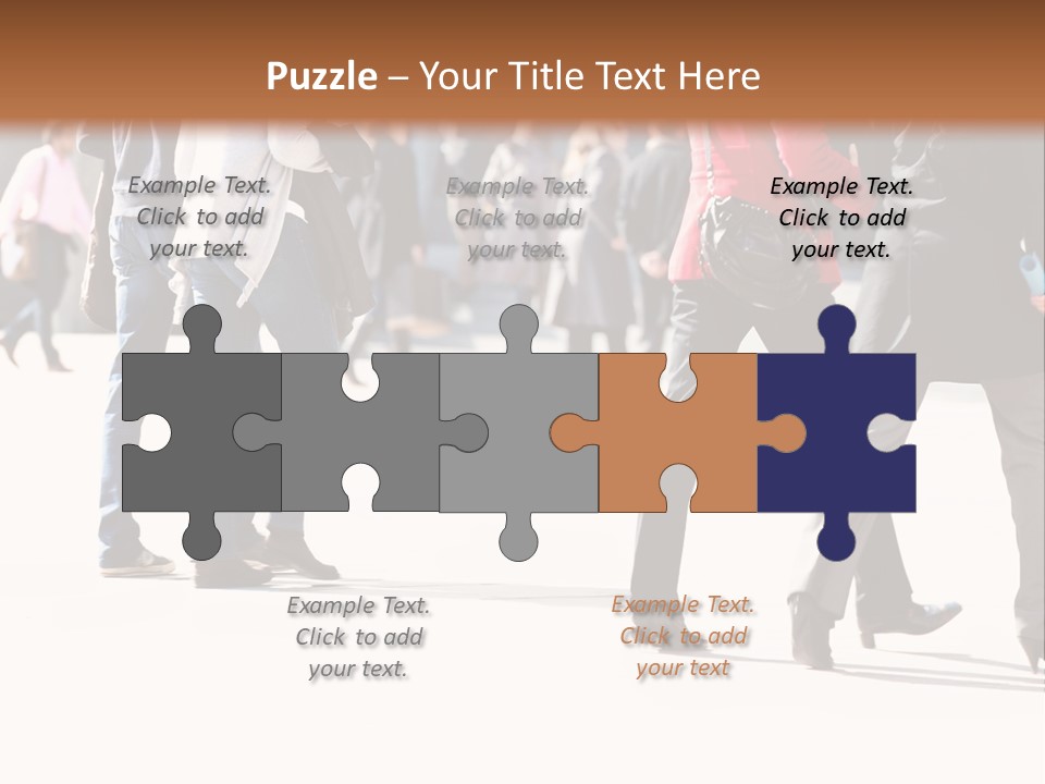 A Group Of People Walking Across A Street PowerPoint Template