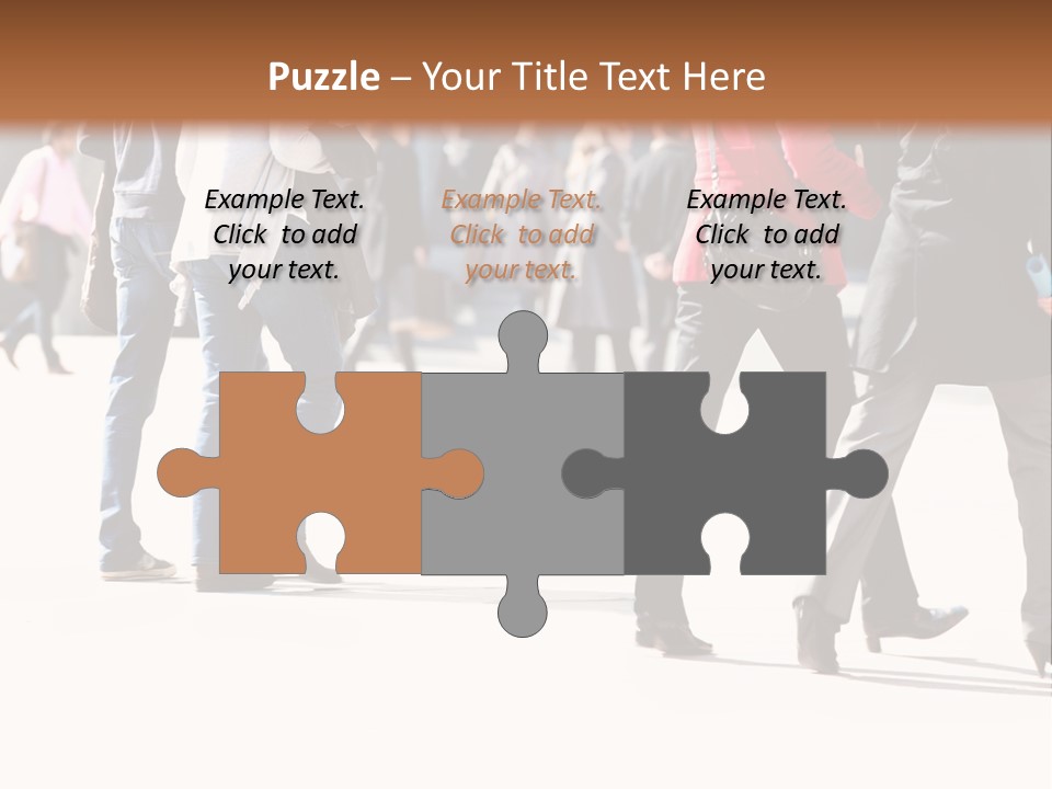 A Group Of People Walking Across A Street PowerPoint Template