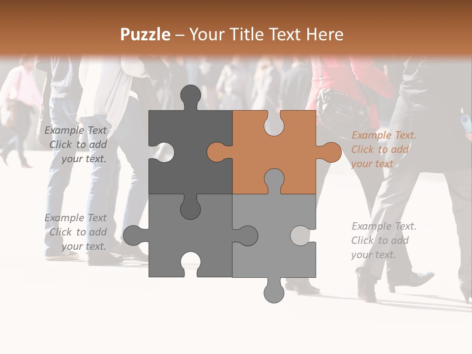 A Group Of People Walking Across A Street PowerPoint Template