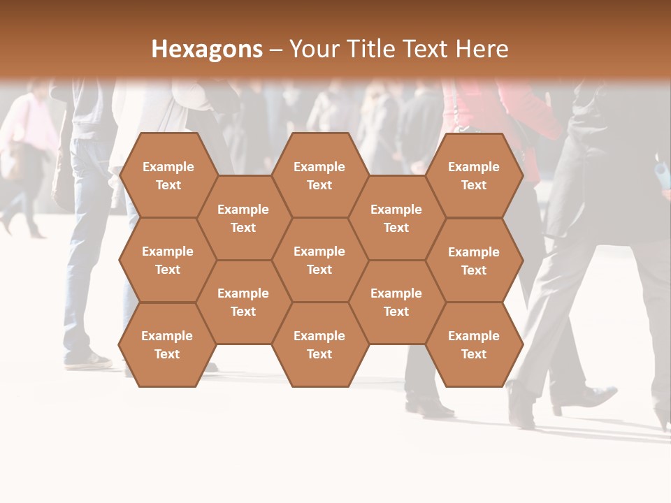 A Group Of People Walking Across A Street PowerPoint Template