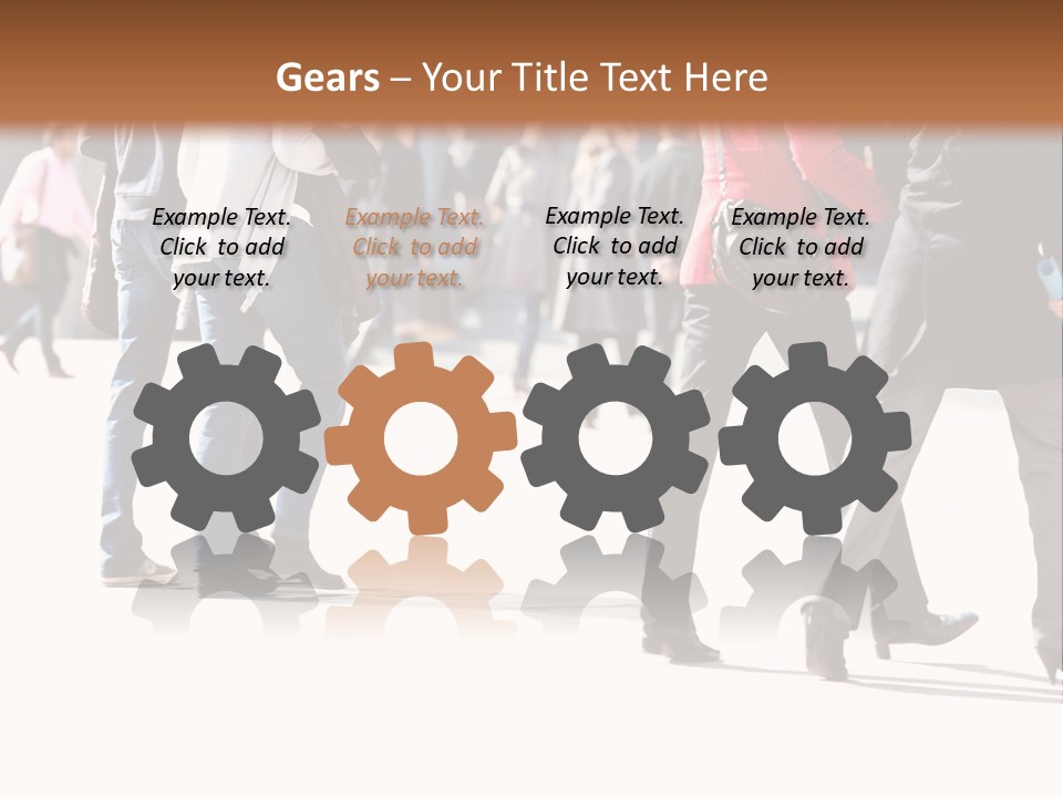 A Group Of People Walking Across A Street PowerPoint Template