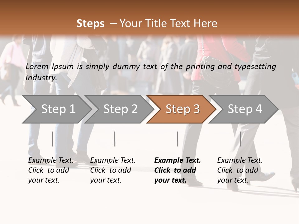 A Group Of People Walking Across A Street PowerPoint Template