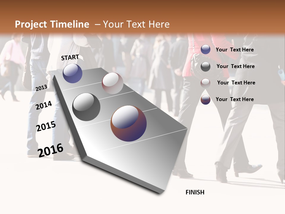 A Group Of People Walking Across A Street PowerPoint Template