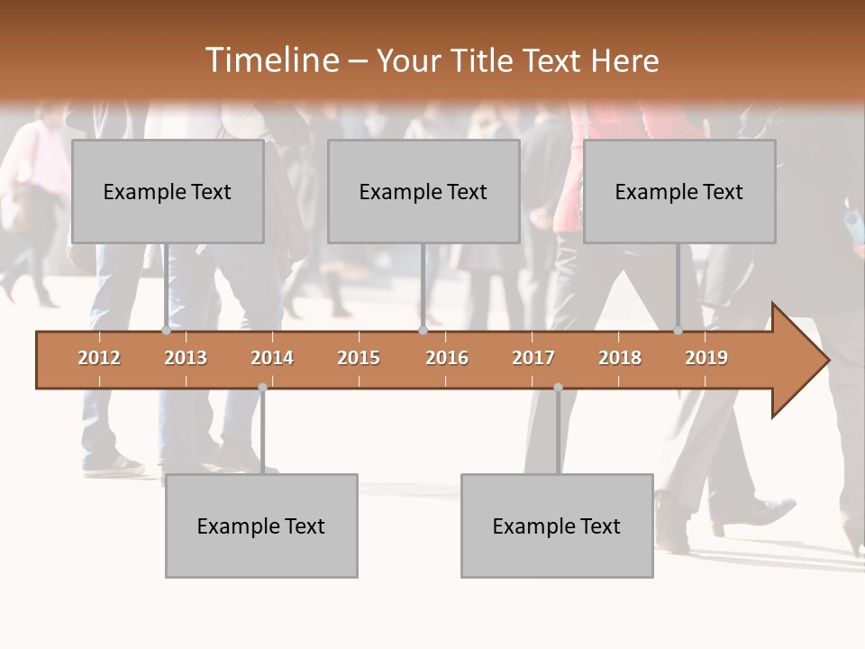 A Group Of People Walking Across A Street PowerPoint Template