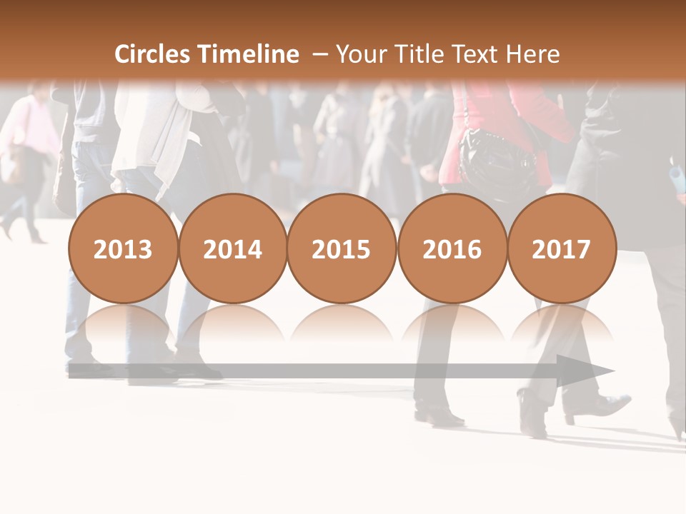 A Group Of People Walking Across A Street PowerPoint Template