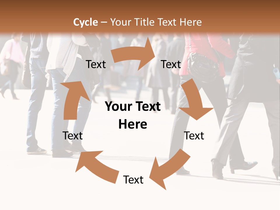 A Group Of People Walking Across A Street PowerPoint Template