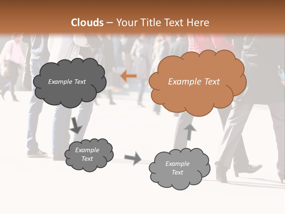 A Group Of People Walking Across A Street PowerPoint Template