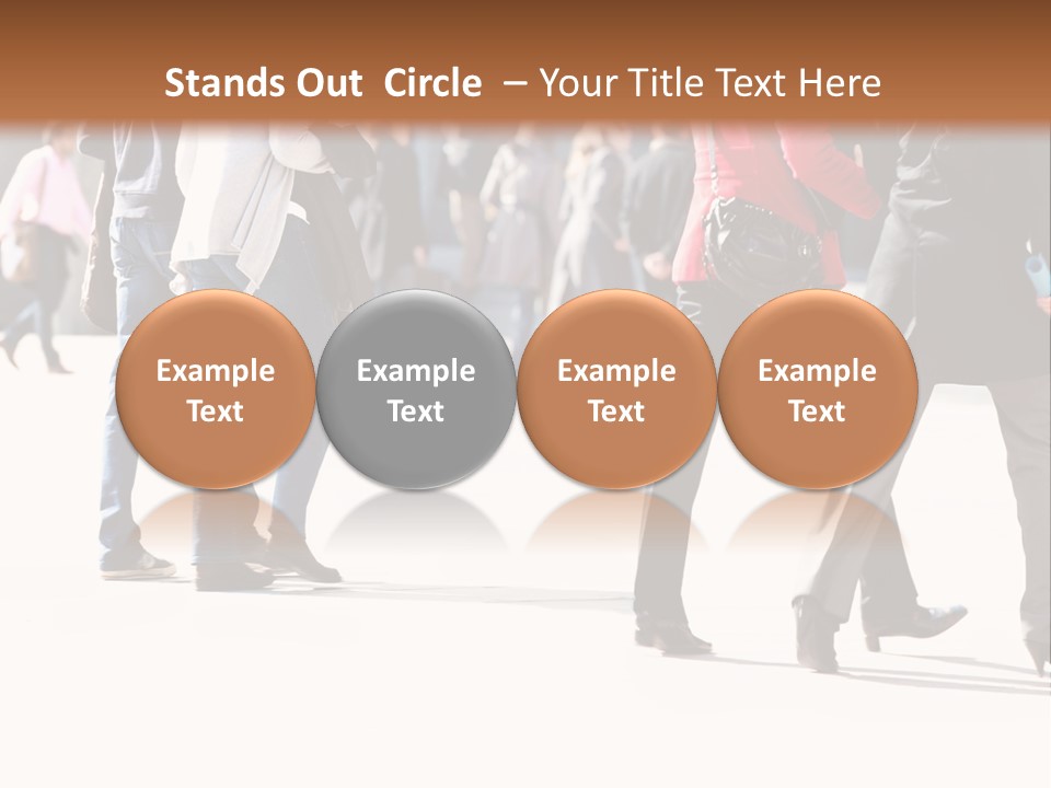 A Group Of People Walking Across A Street PowerPoint Template