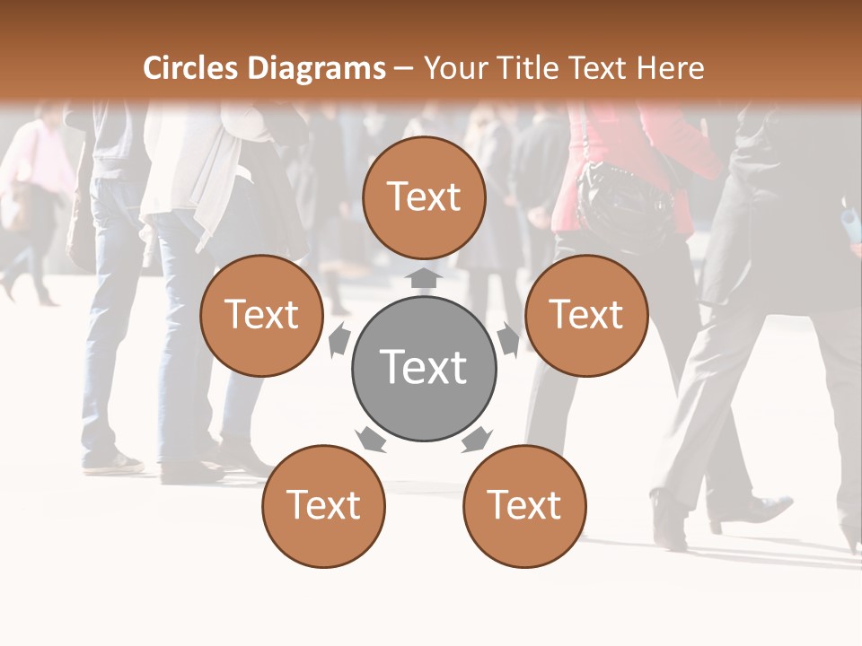 A Group Of People Walking Across A Street PowerPoint Template