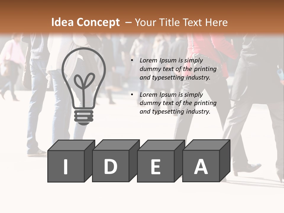 A Group Of People Walking Across A Street PowerPoint Template