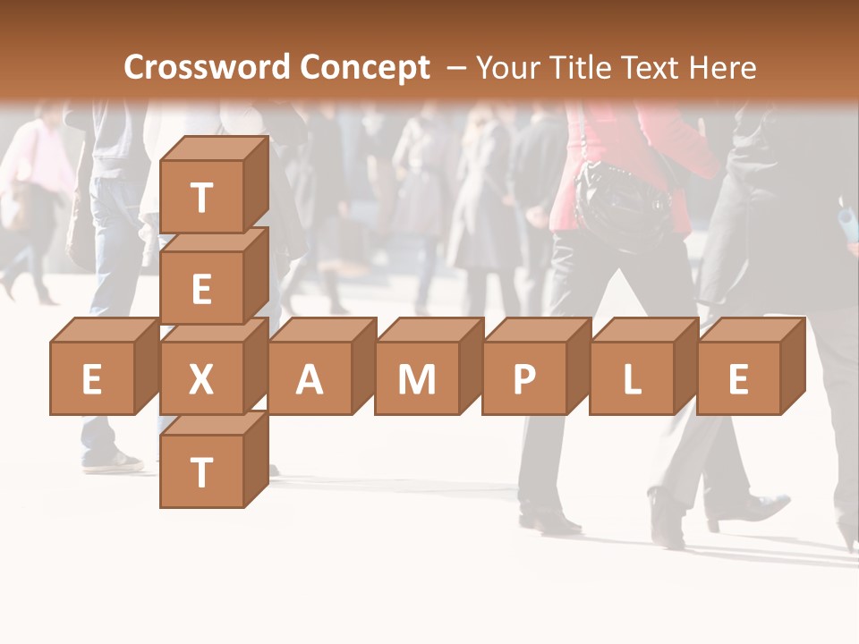 A Group Of People Walking Across A Street PowerPoint Template