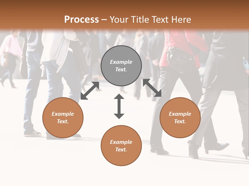 A Group Of People Walking Across A Street PowerPoint Template