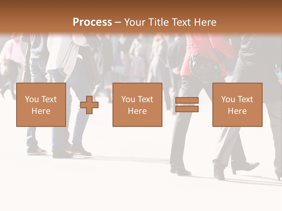 A Group Of People Walking Across A Street PowerPoint Template