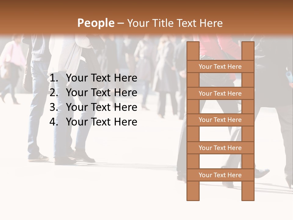 A Group Of People Walking Across A Street PowerPoint Template