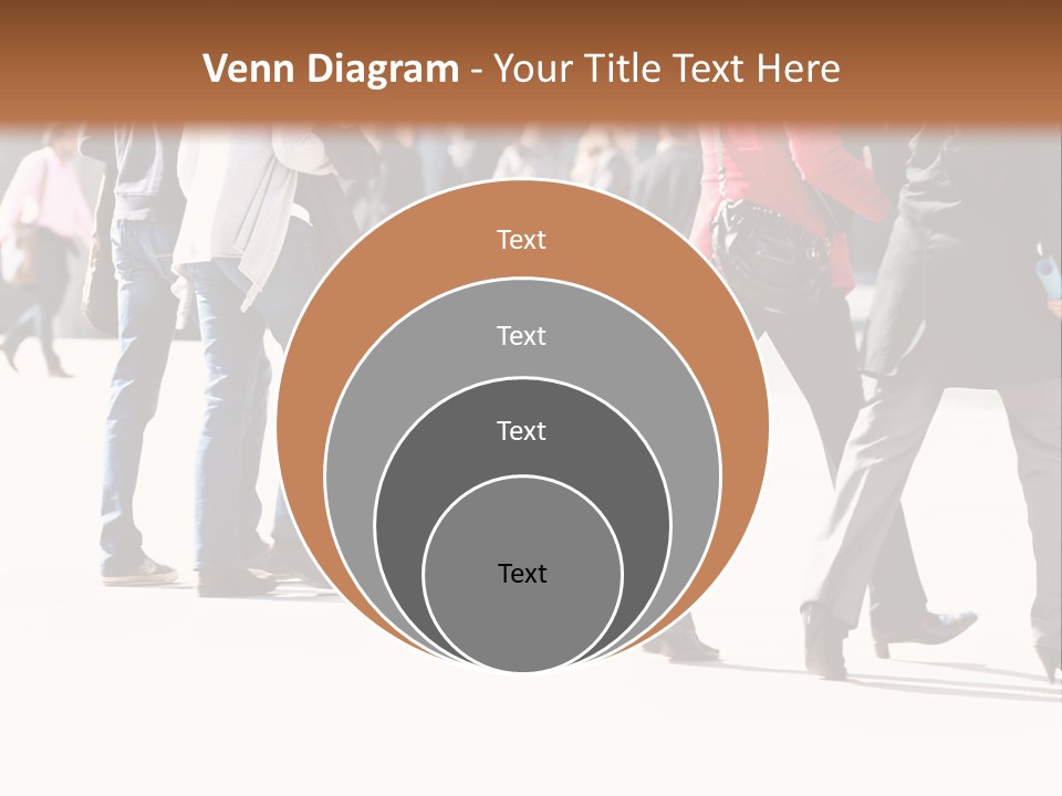A Group Of People Walking Across A Street PowerPoint Template