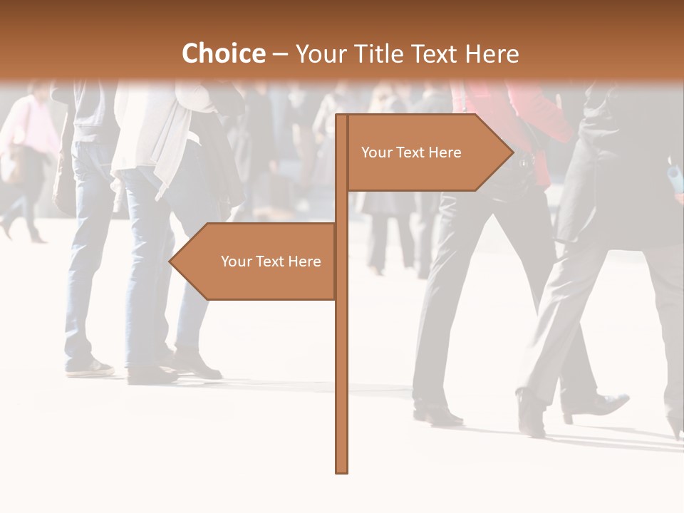 A Group Of People Walking Across A Street PowerPoint Template
