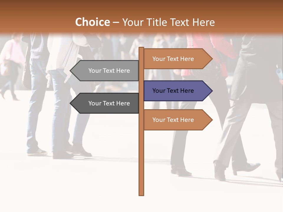 A Group Of People Walking Across A Street PowerPoint Template