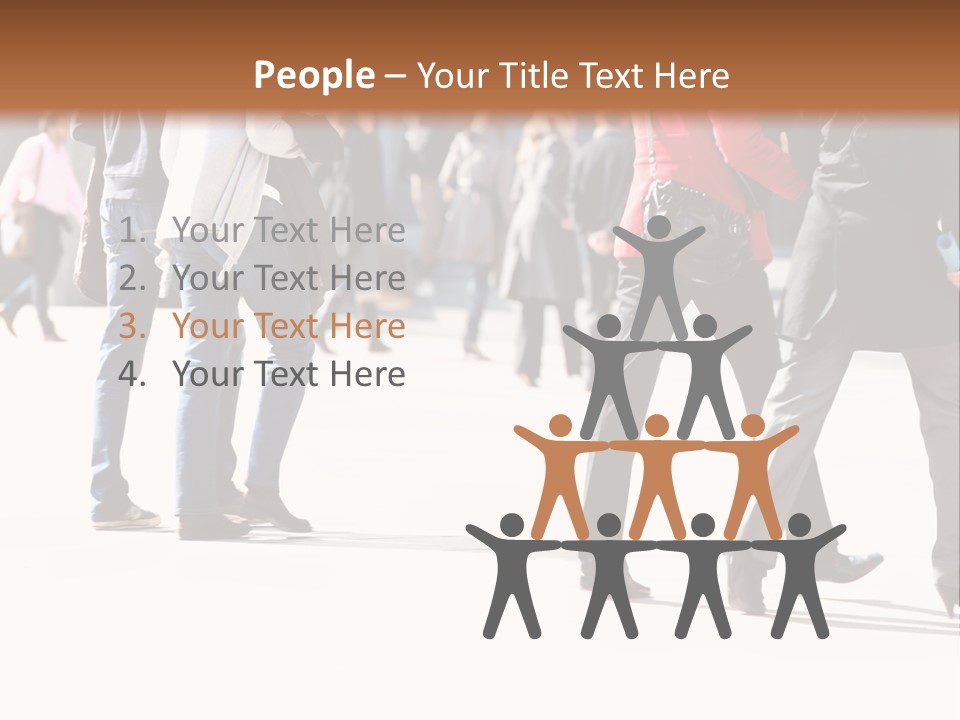 A Group Of People Walking Across A Street PowerPoint Template