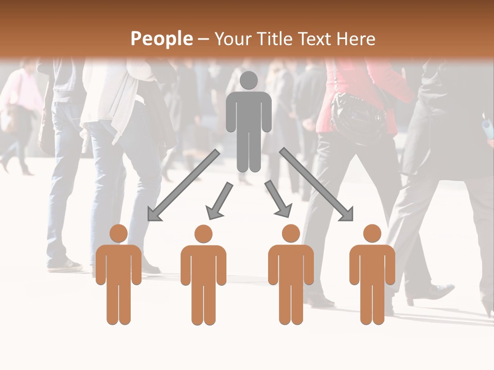 A Group Of People Walking Across A Street PowerPoint Template