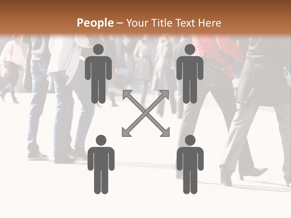 A Group Of People Walking Across A Street PowerPoint Template