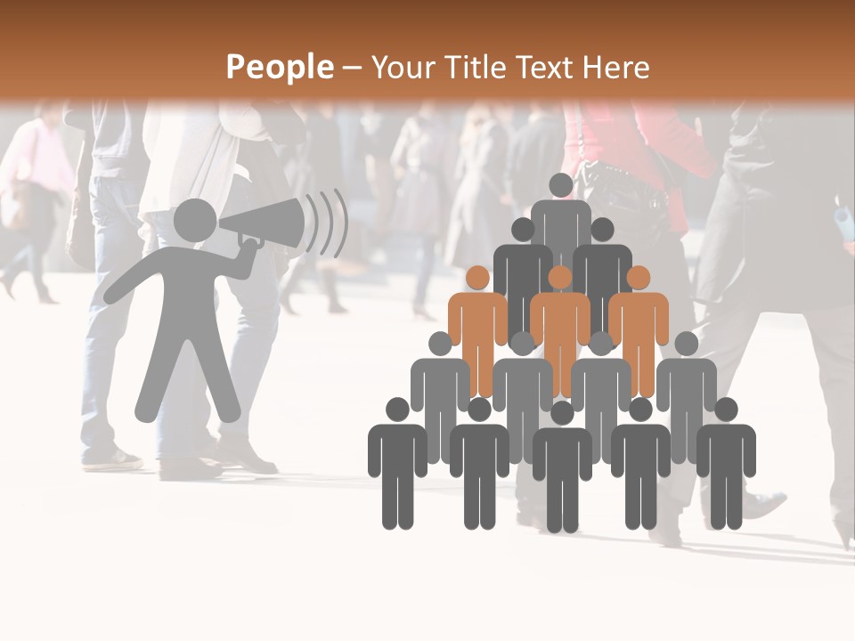 A Group Of People Walking Across A Street PowerPoint Template