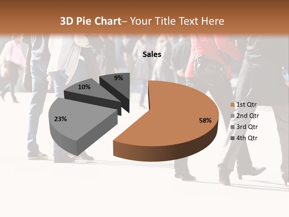 A Group Of People Walking Across A Street PowerPoint Template