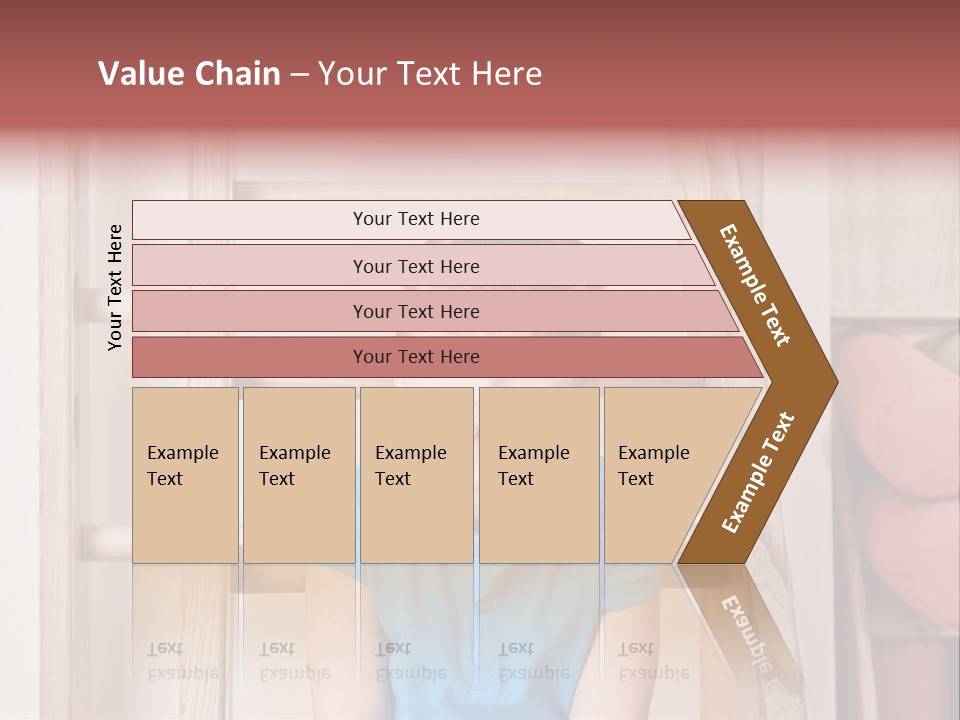 A Little Girl Sitting In Front Of A Wooden Ladder PowerPoint Template