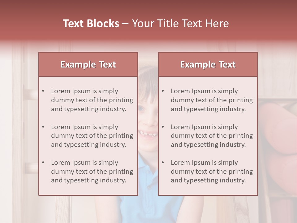 A Little Girl Sitting In Front Of A Wooden Ladder PowerPoint Template