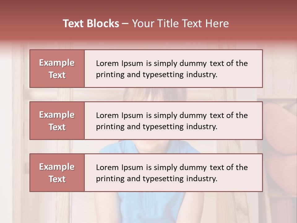 A Little Girl Sitting In Front Of A Wooden Ladder PowerPoint Template