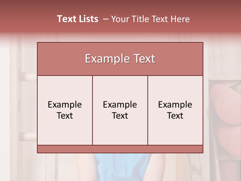 A Little Girl Sitting In Front Of A Wooden Ladder PowerPoint Template