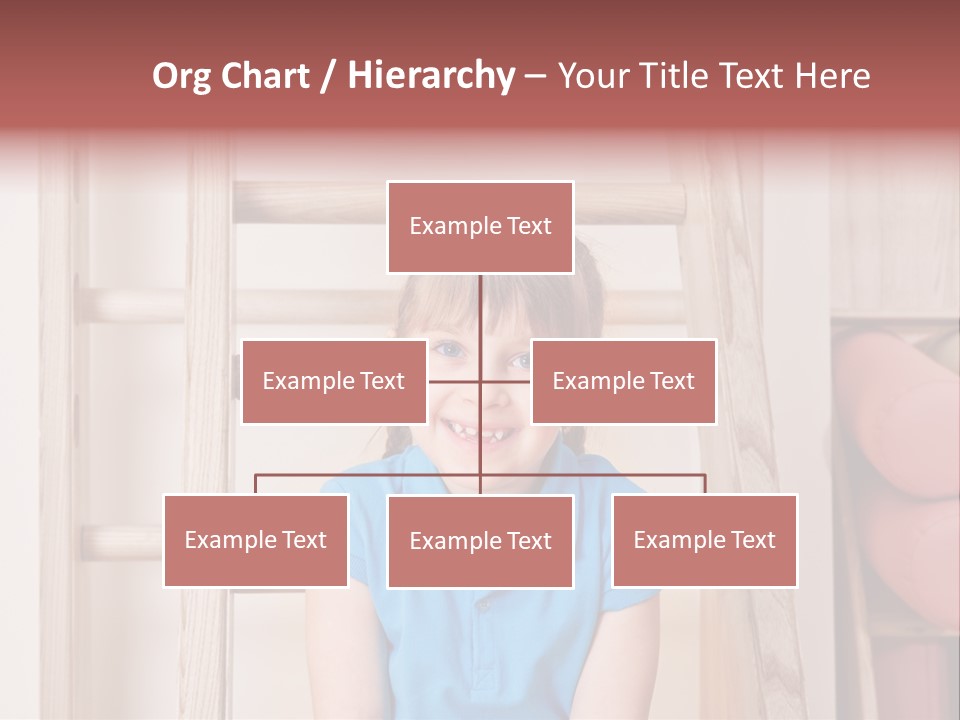 A Little Girl Sitting In Front Of A Wooden Ladder PowerPoint Template