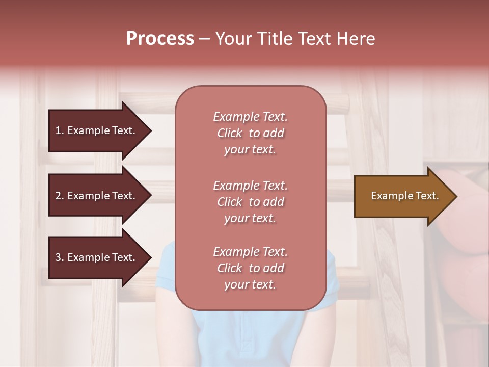 A Little Girl Sitting In Front Of A Wooden Ladder PowerPoint Template