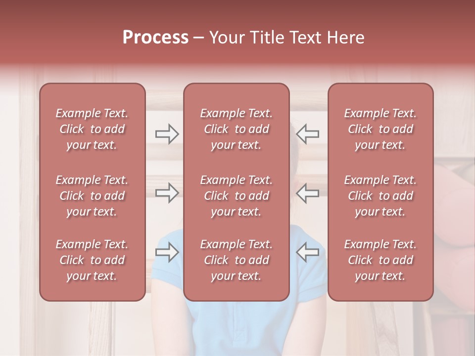 A Little Girl Sitting In Front Of A Wooden Ladder PowerPoint Template