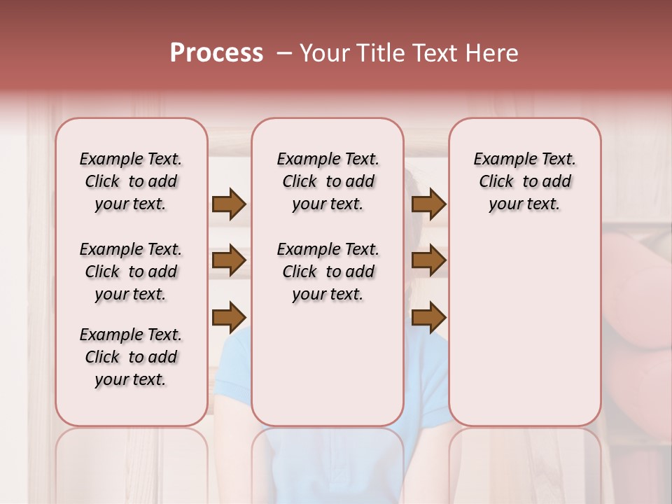 A Little Girl Sitting In Front Of A Wooden Ladder PowerPoint Template