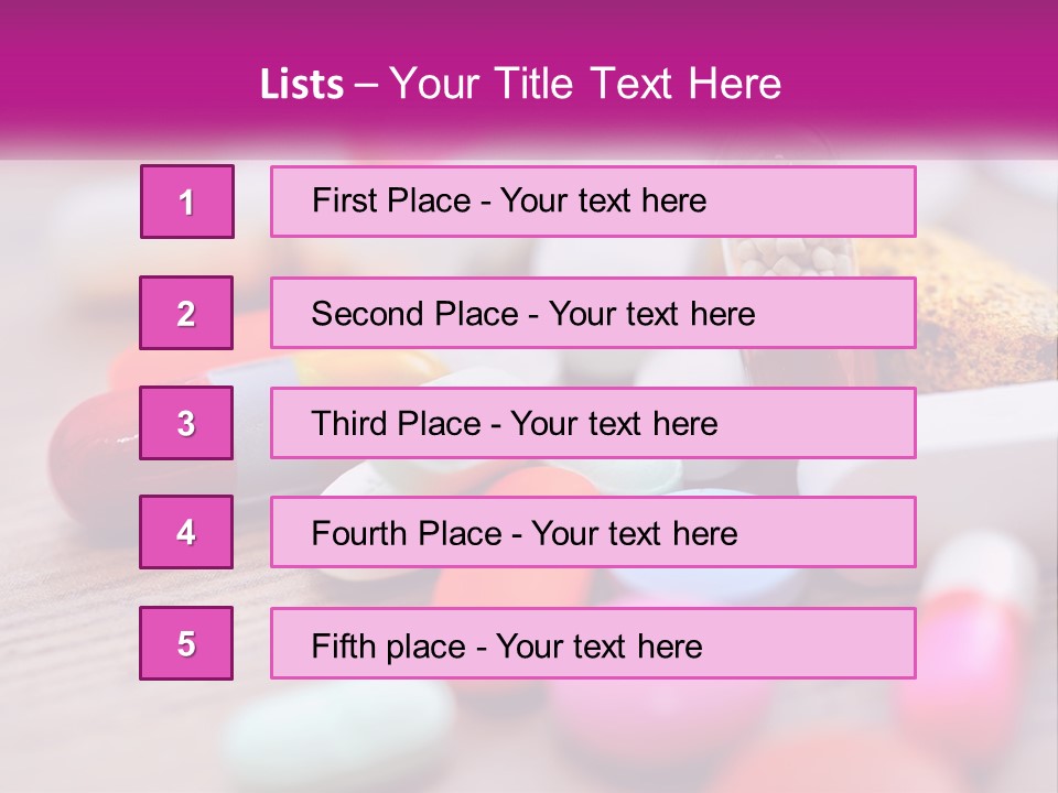 A Pile Of Pills And A Corn On A Table PowerPoint Template