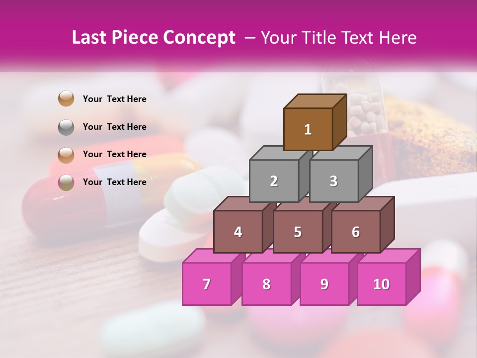 A Pile Of Pills And A Corn On A Table PowerPoint Template
