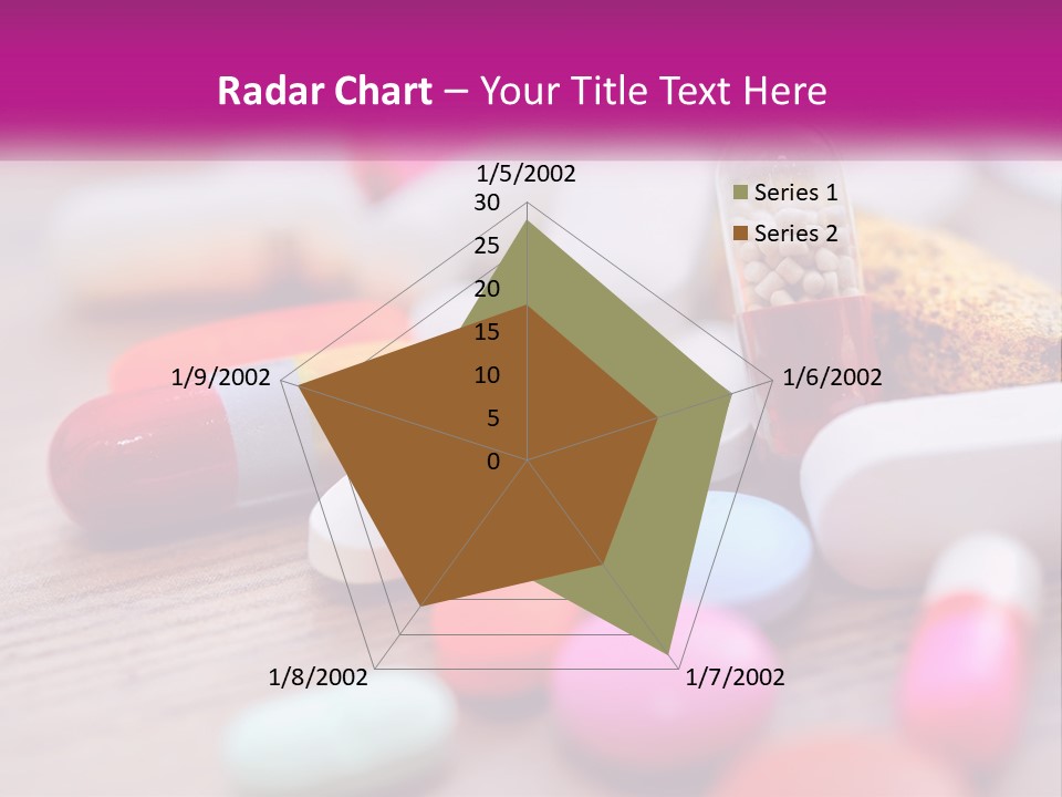 A Pile Of Pills And A Corn On A Table PowerPoint Template