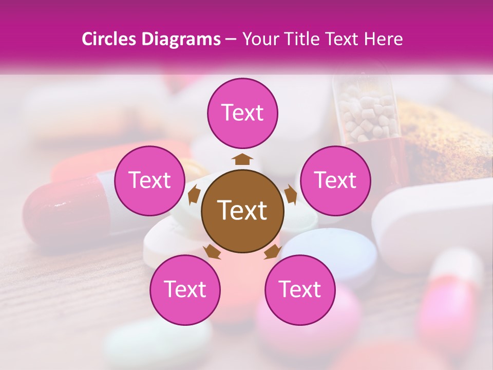 A Pile Of Pills And A Corn On A Table PowerPoint Template