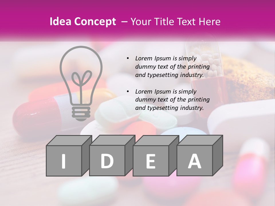 A Pile Of Pills And A Corn On A Table PowerPoint Template