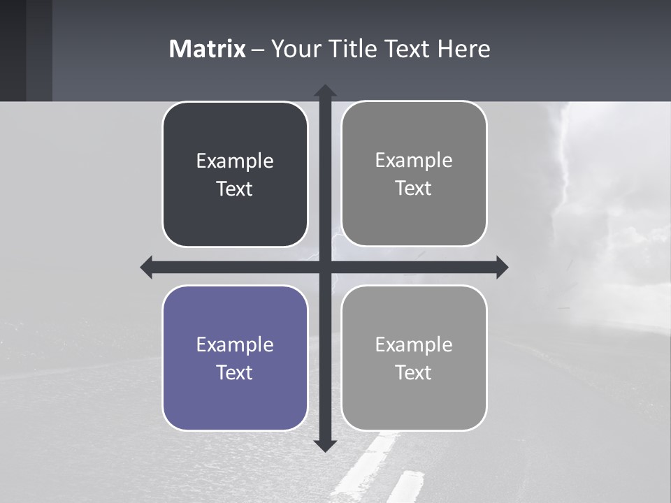 A Road With A Cloud Of Smoke And Lightning In The Background PowerPoint Template