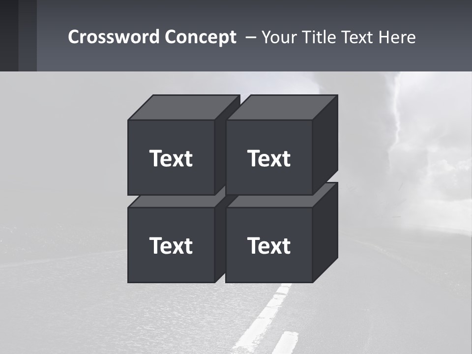 A Road With A Cloud Of Smoke And Lightning In The Background PowerPoint Template