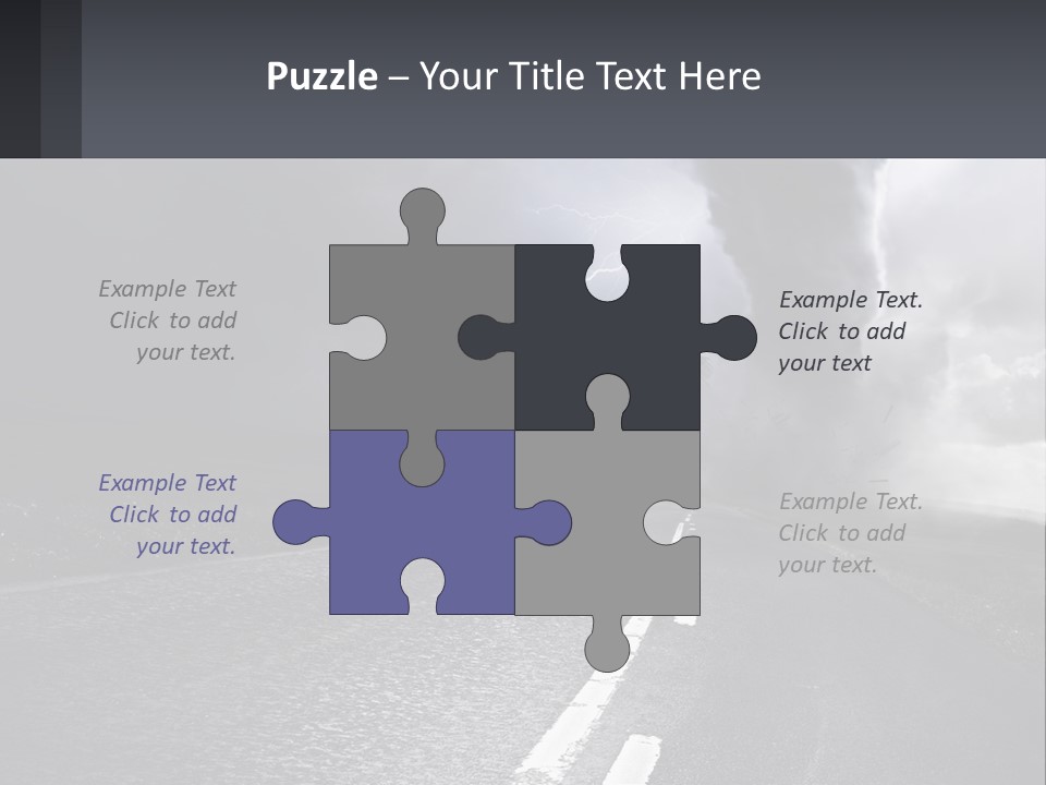 A Road With A Cloud Of Smoke And Lightning In The Background PowerPoint Template