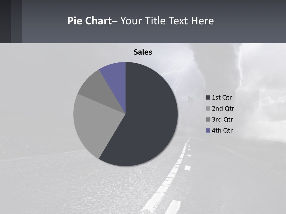 A Road With A Cloud Of Smoke And Lightning In The Background PowerPoint Template