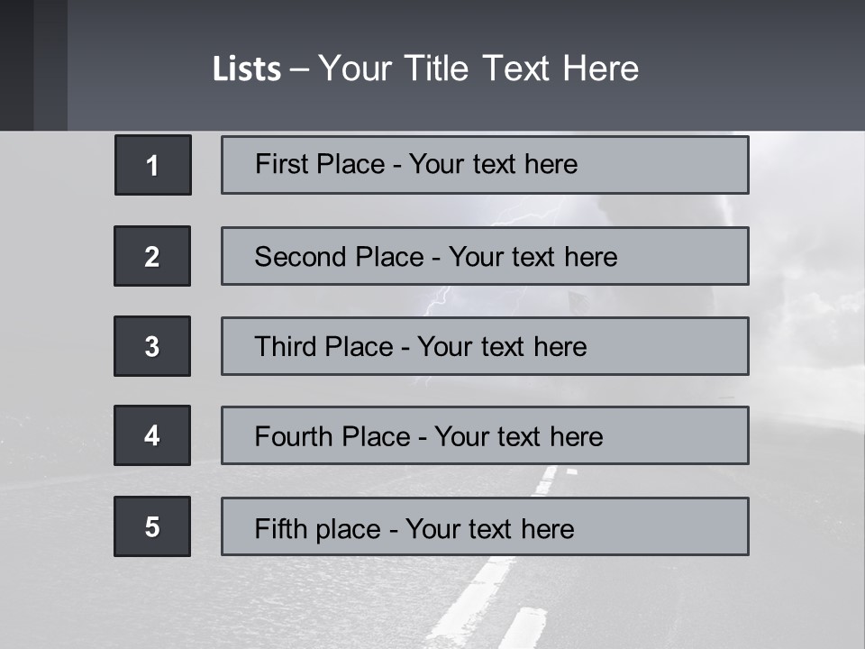 A Road With A Cloud Of Smoke And Lightning In The Background PowerPoint Template
