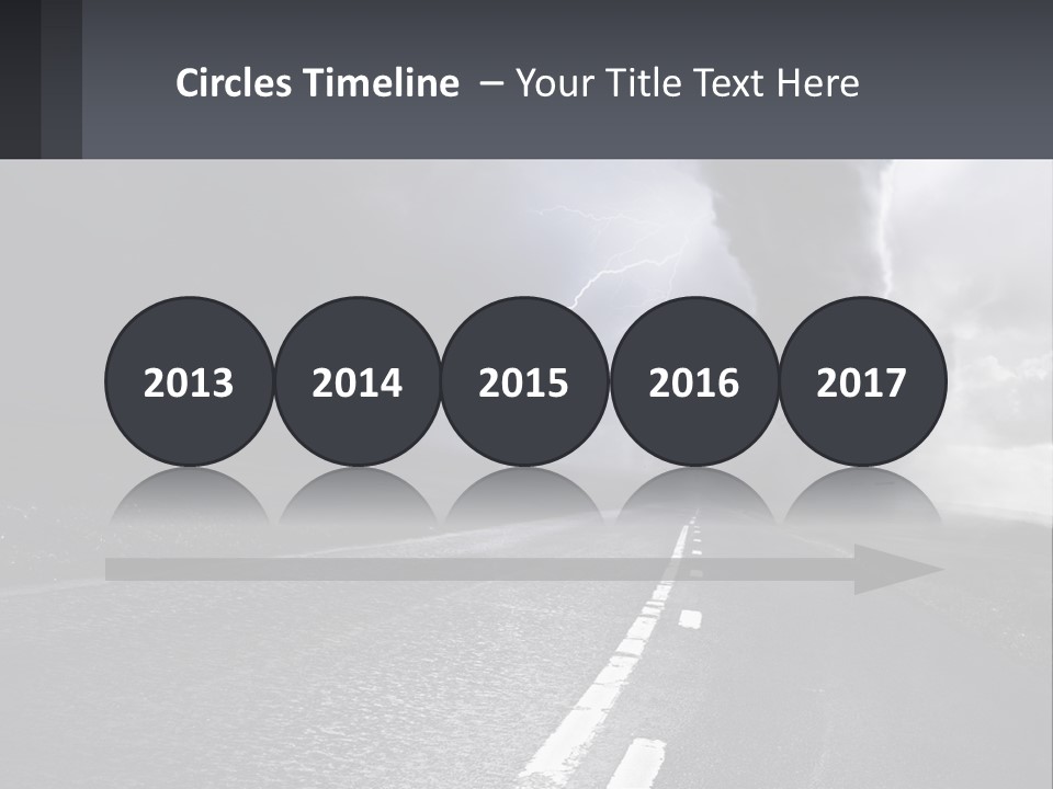 A Road With A Cloud Of Smoke And Lightning In The Background PowerPoint Template