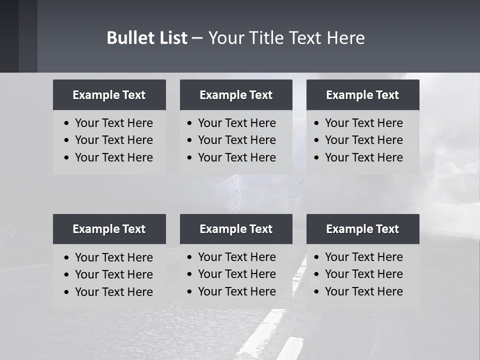 A Road With A Cloud Of Smoke And Lightning In The Background PowerPoint Template