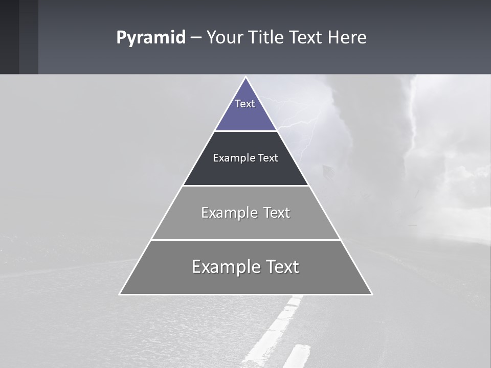 A Road With A Cloud Of Smoke And Lightning In The Background PowerPoint Template